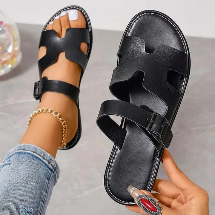 Sienna Faux Leather Buckle Sandals Artisio