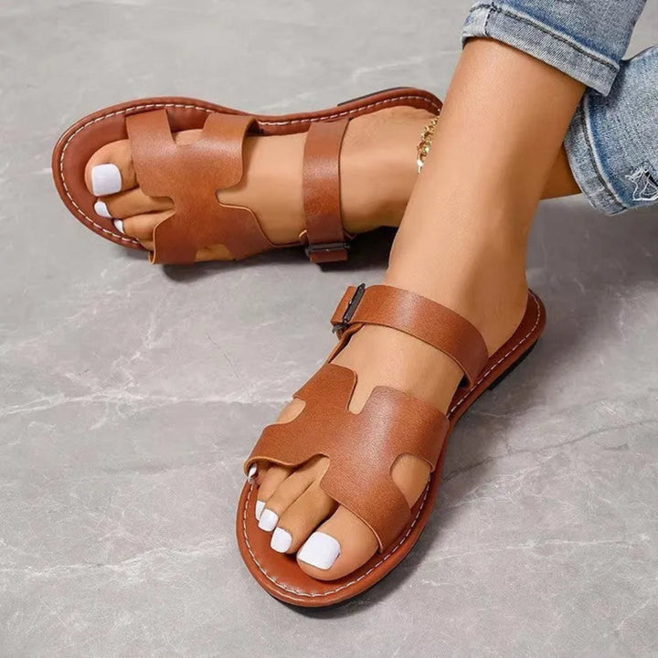 Sienna Faux Leather Buckle Sandals Artisio