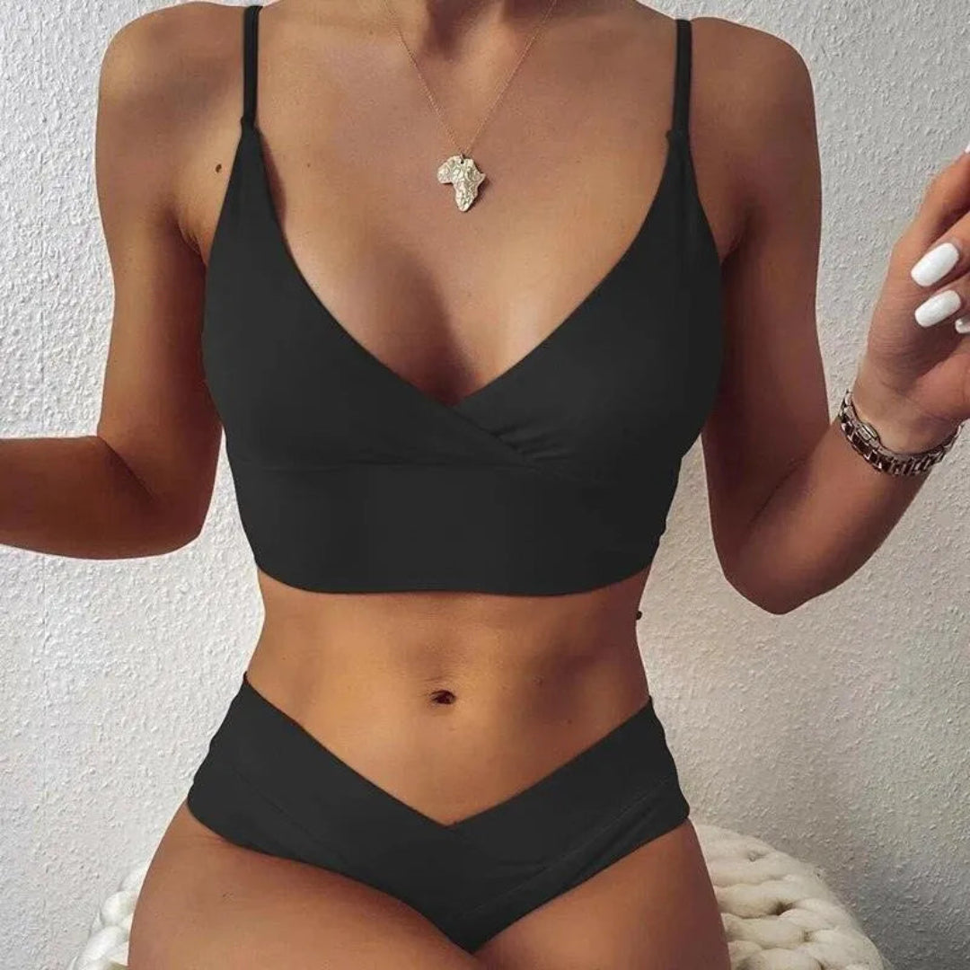Simone Push Up V-Cut High Waist Bikini Set