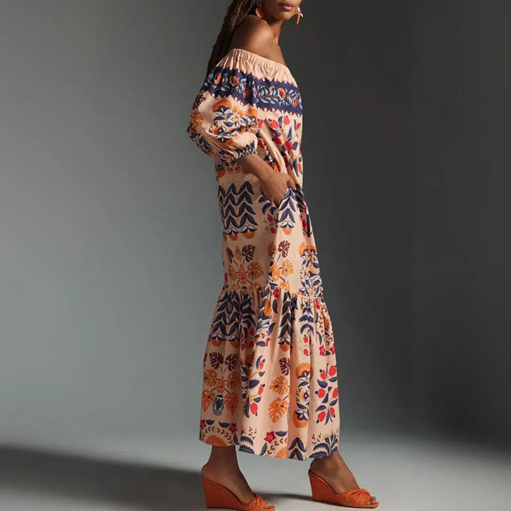 Solana Off-Shoulder Boho Maxi Dress