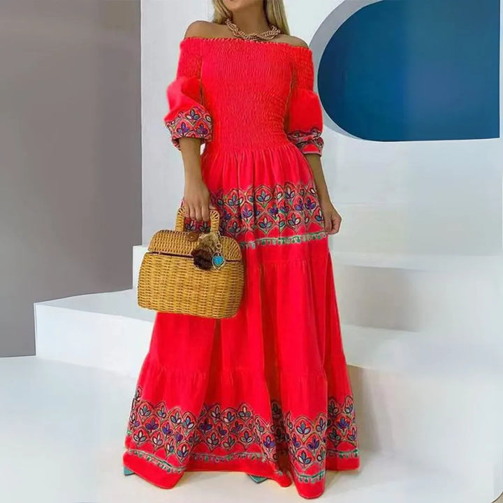 Solana Off-Shoulder Smocked Maxi Dress