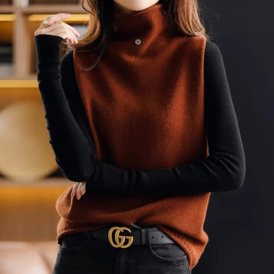 Sophie Turtleneck Wool Vest Artisio