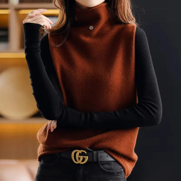 Sophie Turtleneck Wool Vest Artisio