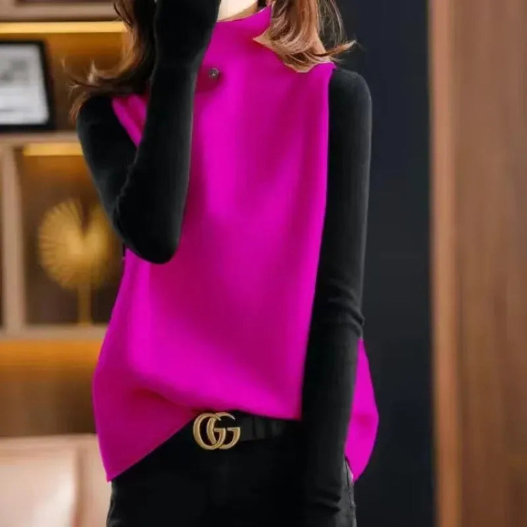 Sophie Turtleneck Wool Vest Artisio