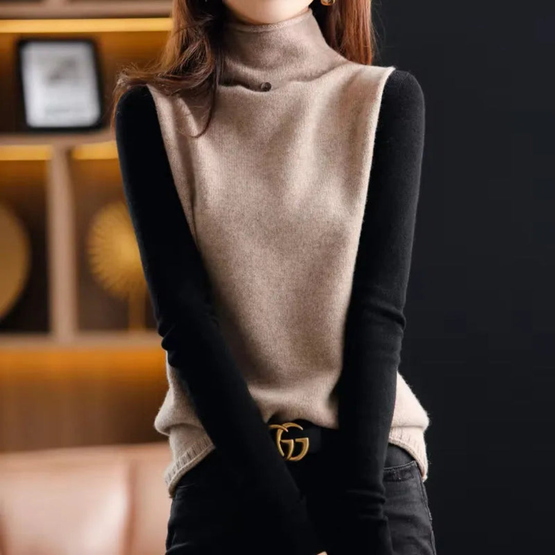 Sophie Turtleneck Wool Vest Artisio