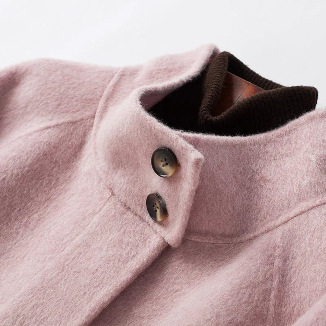 Stella High-Neck Double-Breasted Coat