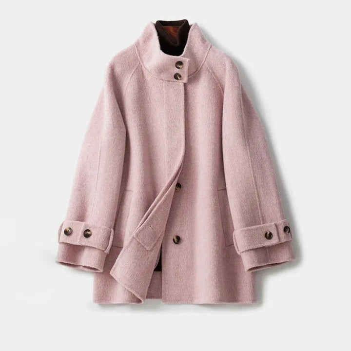 Stella High-Neck Double-Breasted Coat