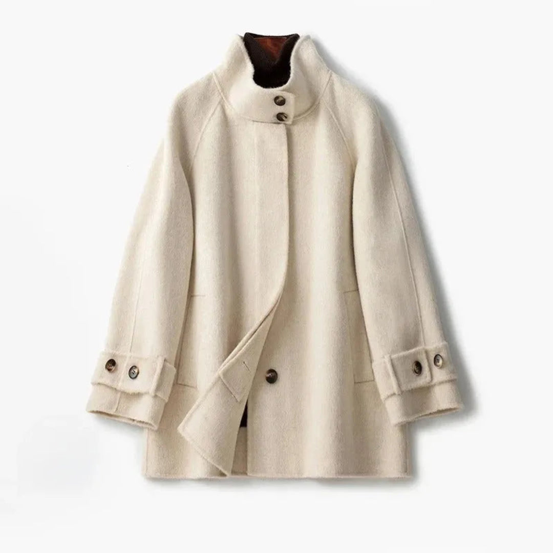 Stella High-Neck Double-Breasted Coat
