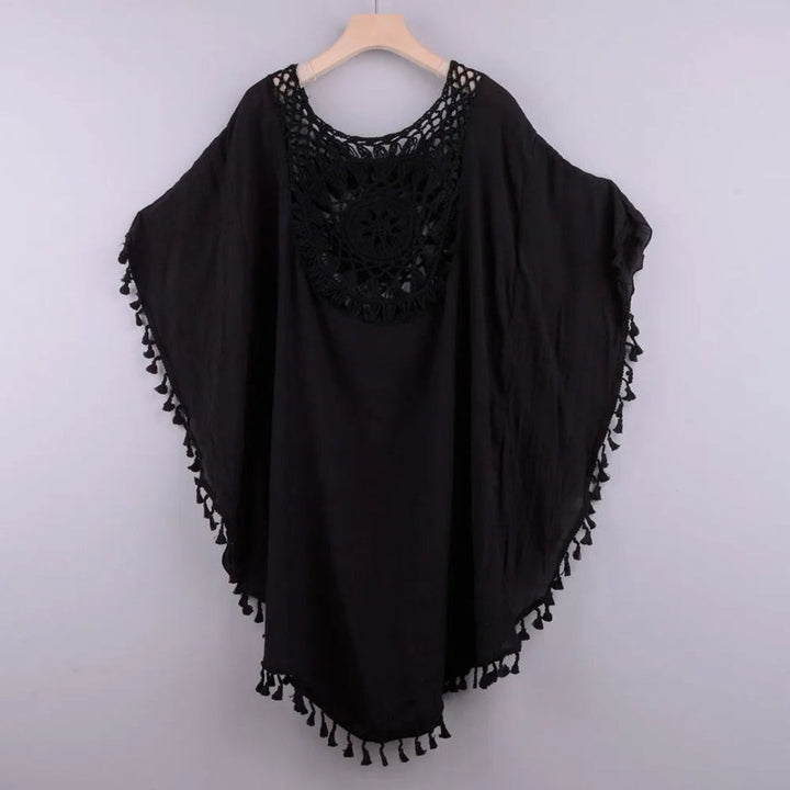 Tassel-Trim Beach Crochet Cover-Up Artisio