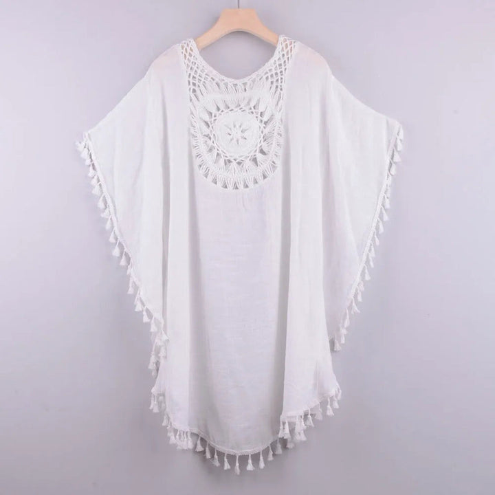 Tassel-Trim Beach Crochet Cover-Up Artisio