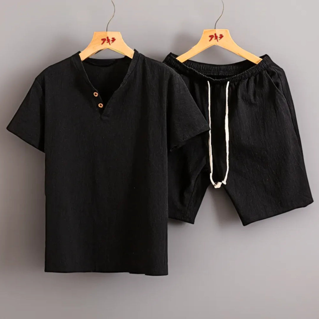 Theo Linen Look Two-Piece Set Artisio