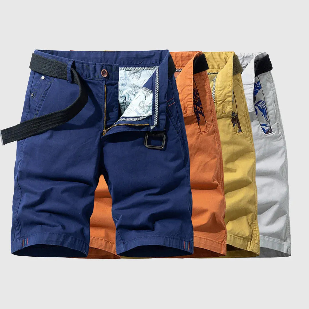 Tim Zipper Fly Cotton Shorts Artisio