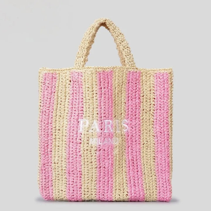 Tressa Woven Striped Tote Bag