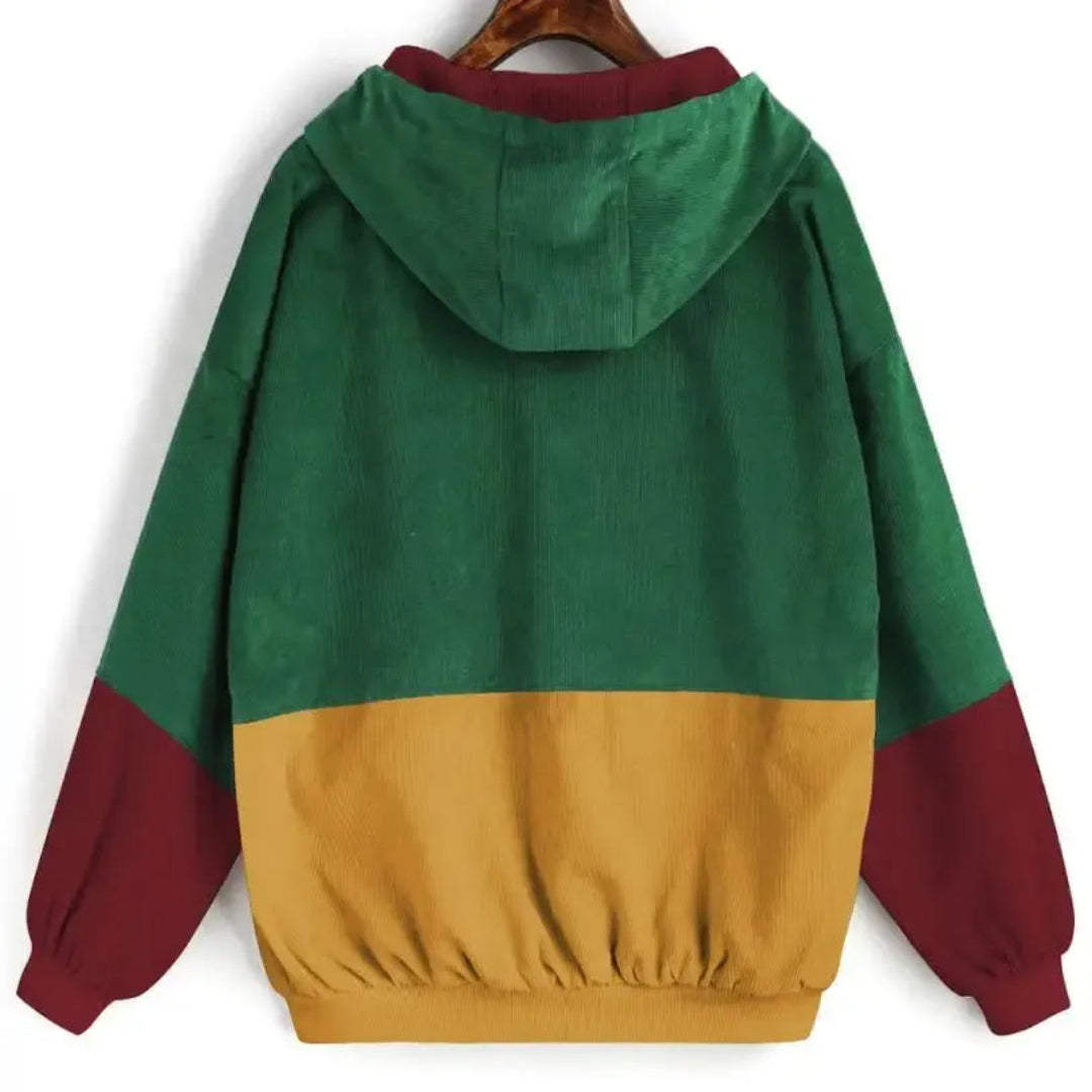 Tri-Color Corduroy Patchwork Jacket Artisio