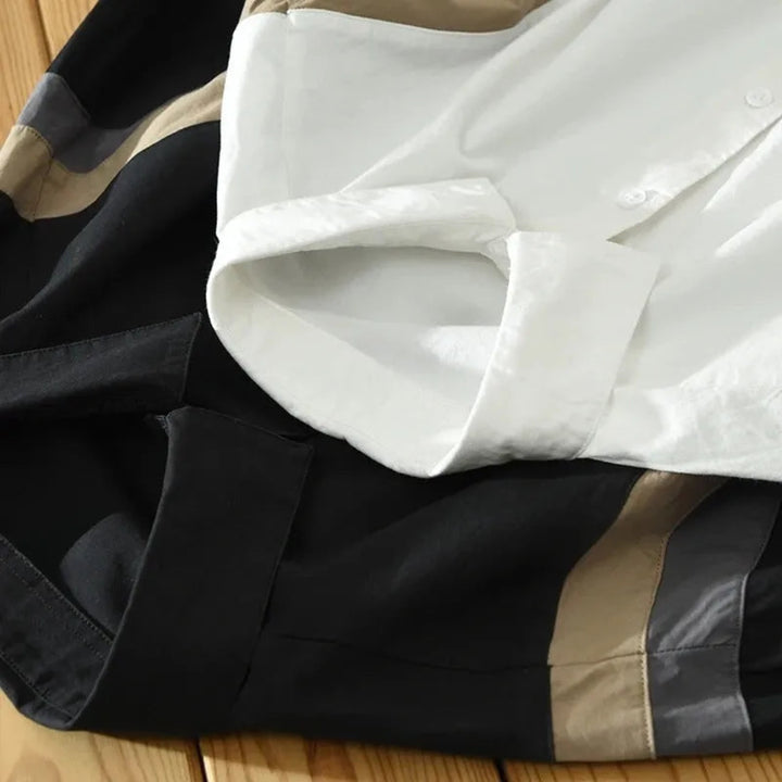 Tristan Colorblock Cotton Long Sleeve Shirt