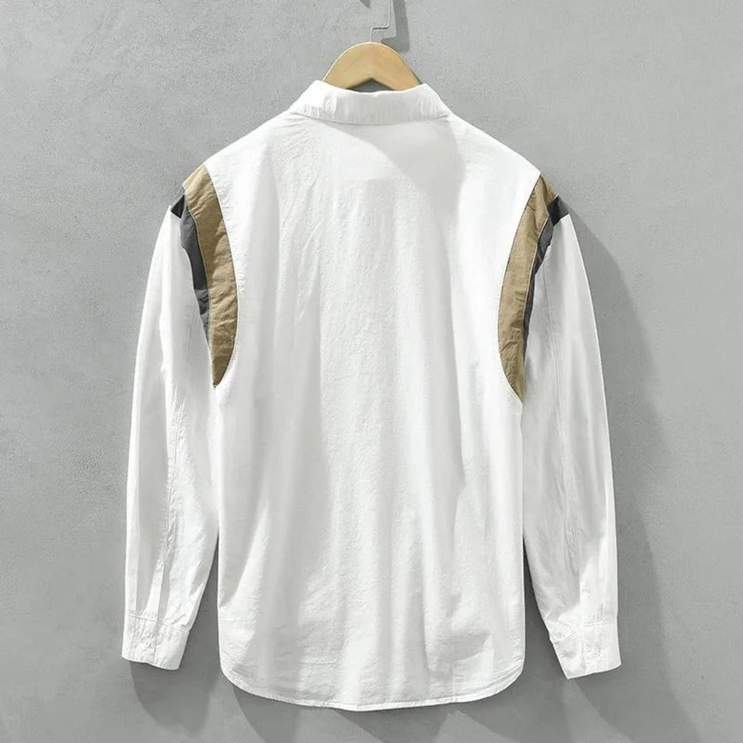 Tristan Colorblock Cotton Long Sleeve Shirt