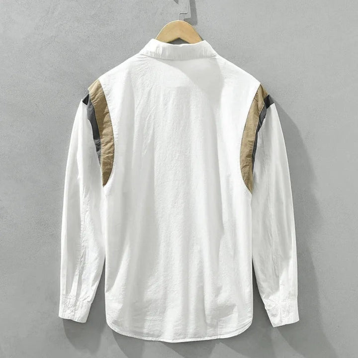 Tristan Colorblock Cotton Long Sleeve Shirt