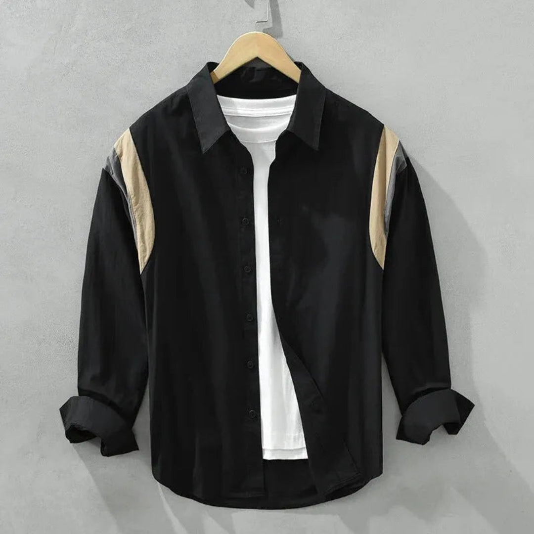 Tristan Colorblock Cotton Long Sleeve Shirt