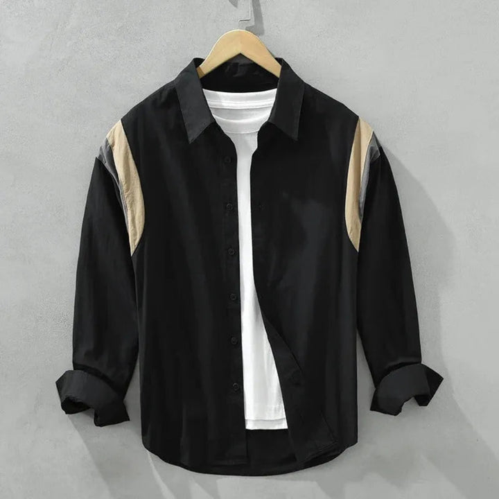 Tristan Colorblock Cotton Long Sleeve Shirt