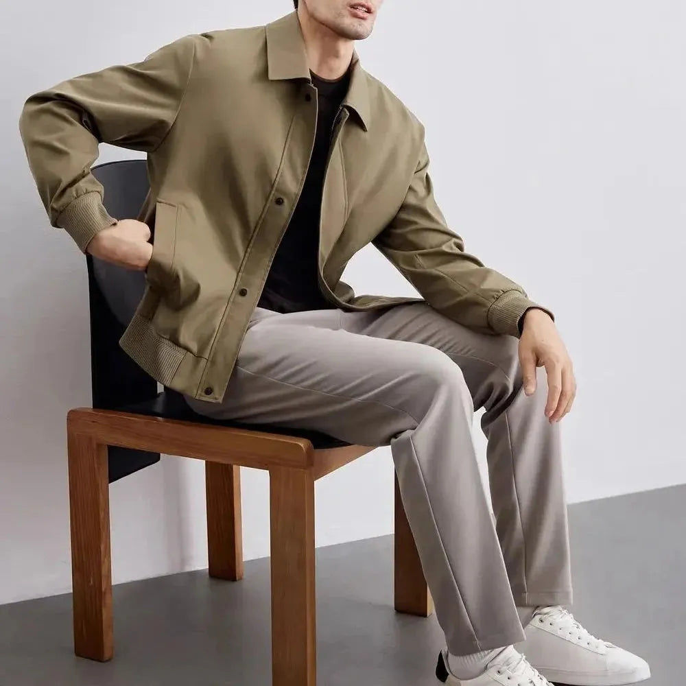Cade Classic Point-Collar Bomber Jacket