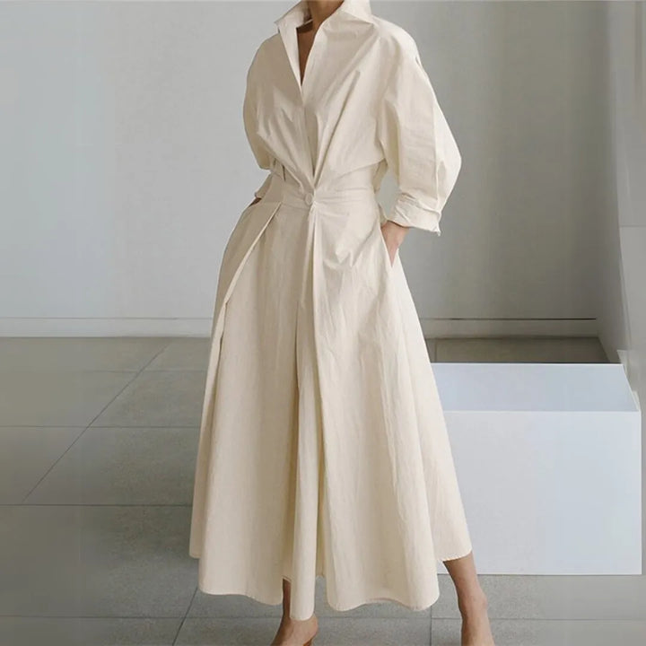 Valencia Long Sleeves Cinched Shirt Dress