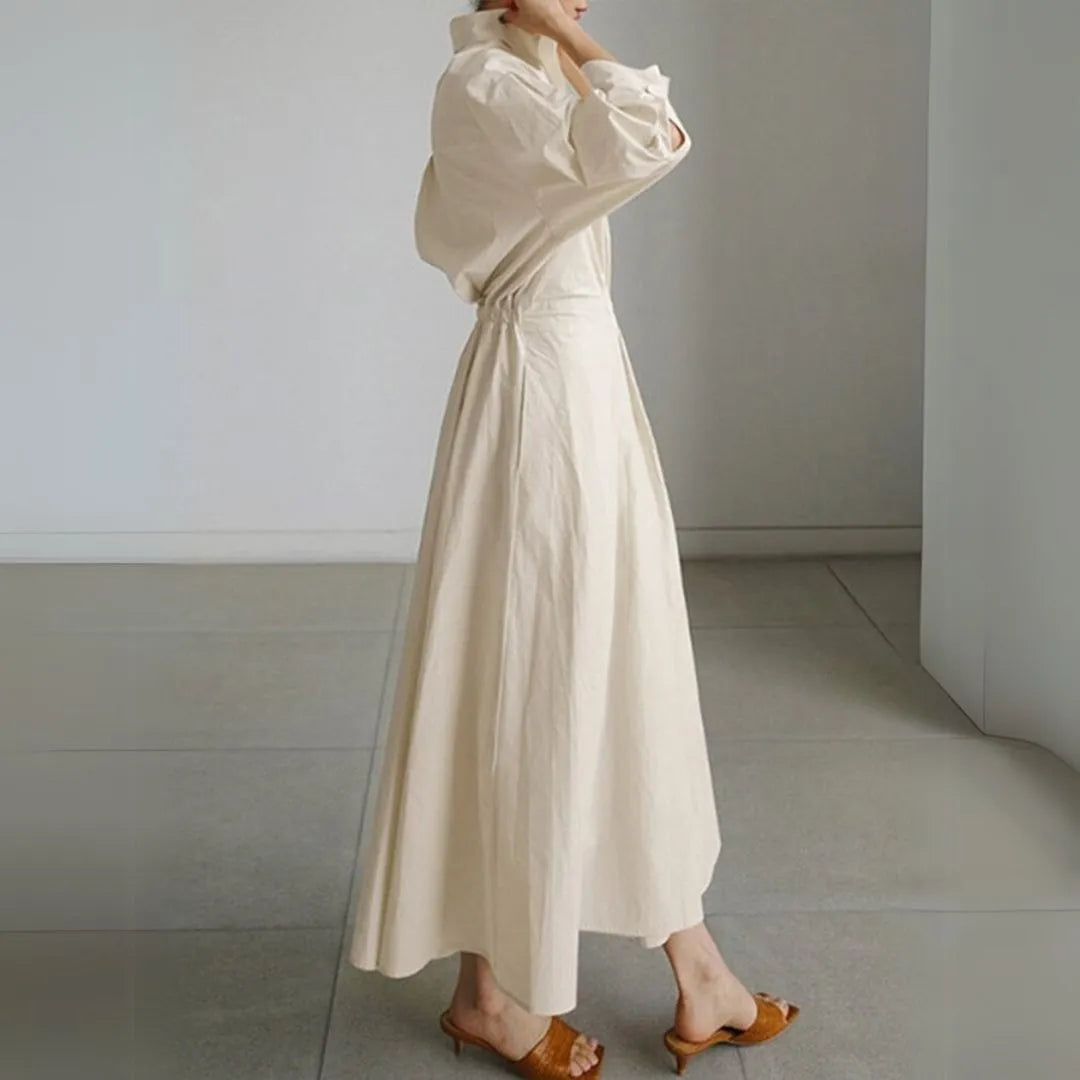 Valencia Long Sleeves Cinched Shirt Dress