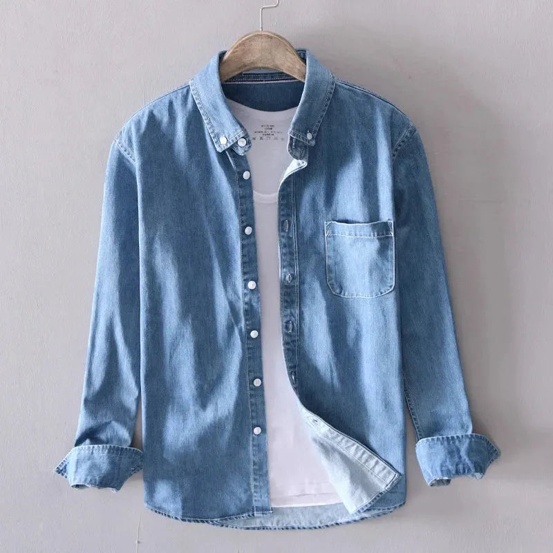 Valiant Pure Cotton Denim Long-Sleeve Shirt