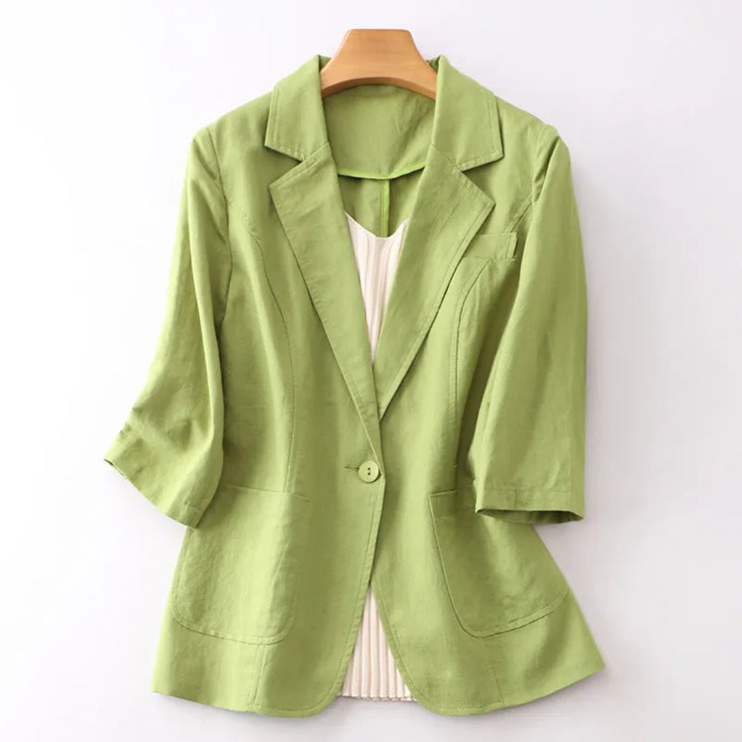 Vicky 3/4 Sleeve Linen Blazer