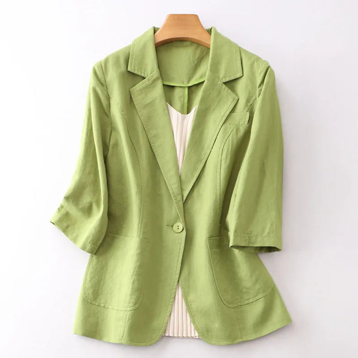 Vicky 3/4 Sleeve Linen Blazer