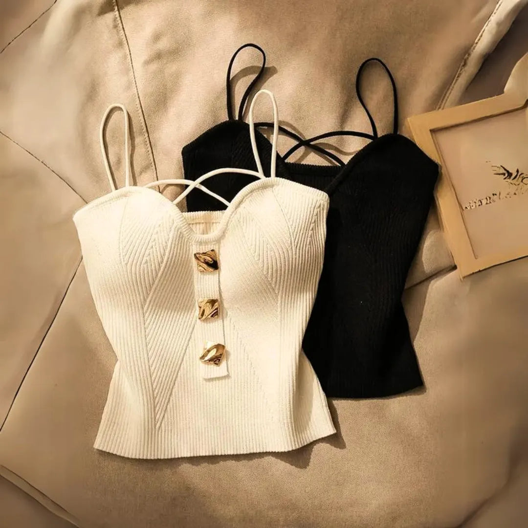 Victoria Ribbed Knit Sculpted Corset Top
