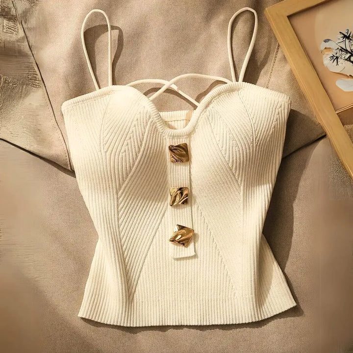 Victoria Ribbed Knit Sculpted Corset Top