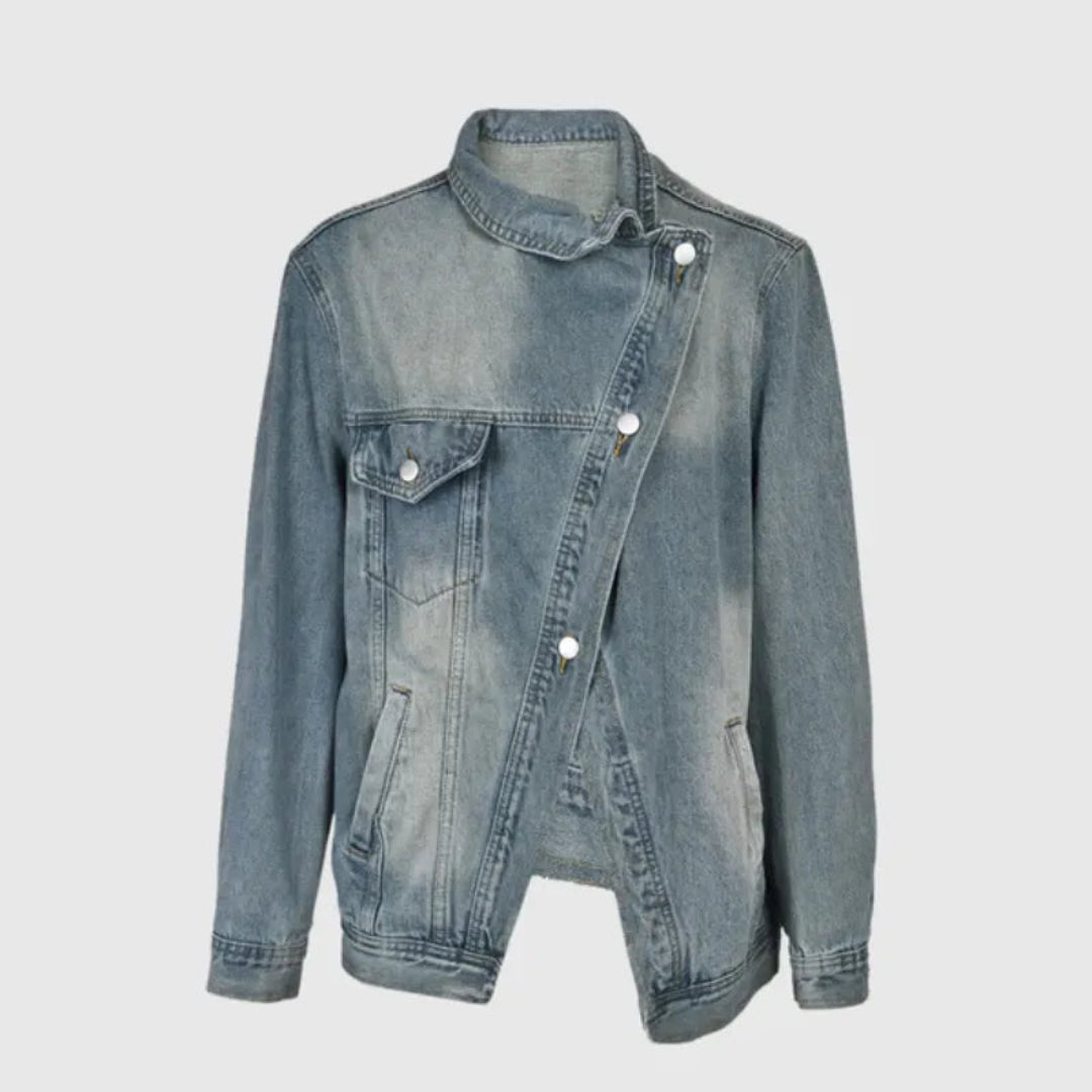 Vanna Asymmetrical Denim Jacket Artisio