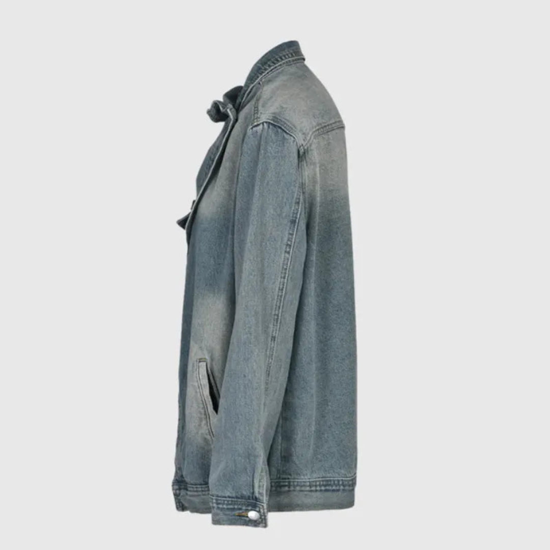 Vanna Asymmetrical Denim Jacket Artisio