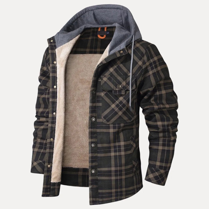 Vincent Sherpa-Lined Plaid Padded Jacket