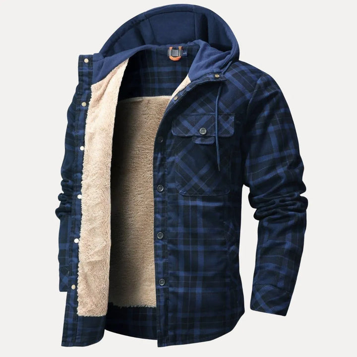 Vincent Sherpa-Lined Plaid Padded Jacket