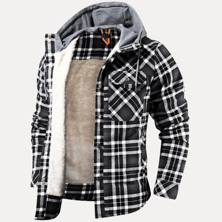 Vincent Sherpa-Lined Plaid Padded Jacket