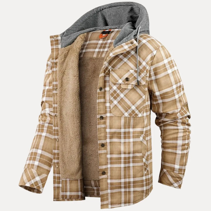 Vincent Sherpa-Lined Plaid Padded Jacket