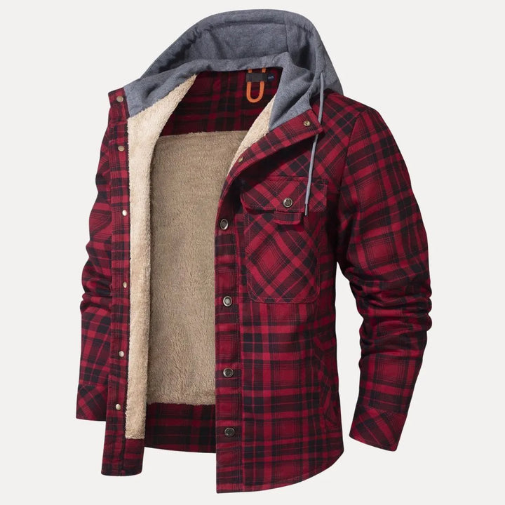 Vincent Sherpa-Lined Plaid Padded Jacket