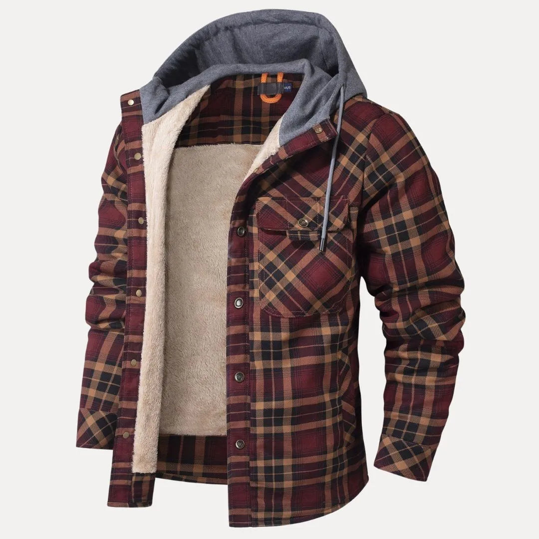 Vincent Sherpa-Lined Plaid Padded Jacket