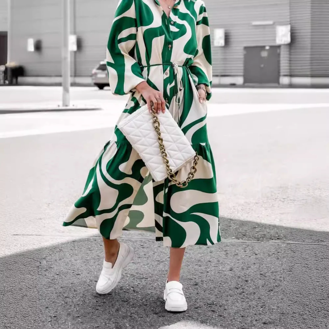 Women Abstract Shirt Dress Artisio