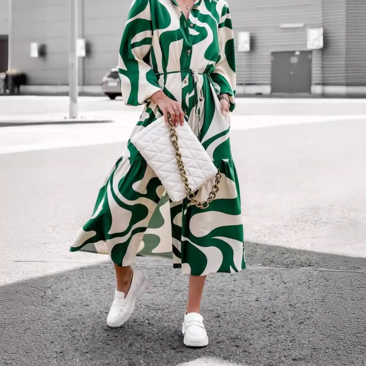 Women Abstract Shirt Dress Artisio