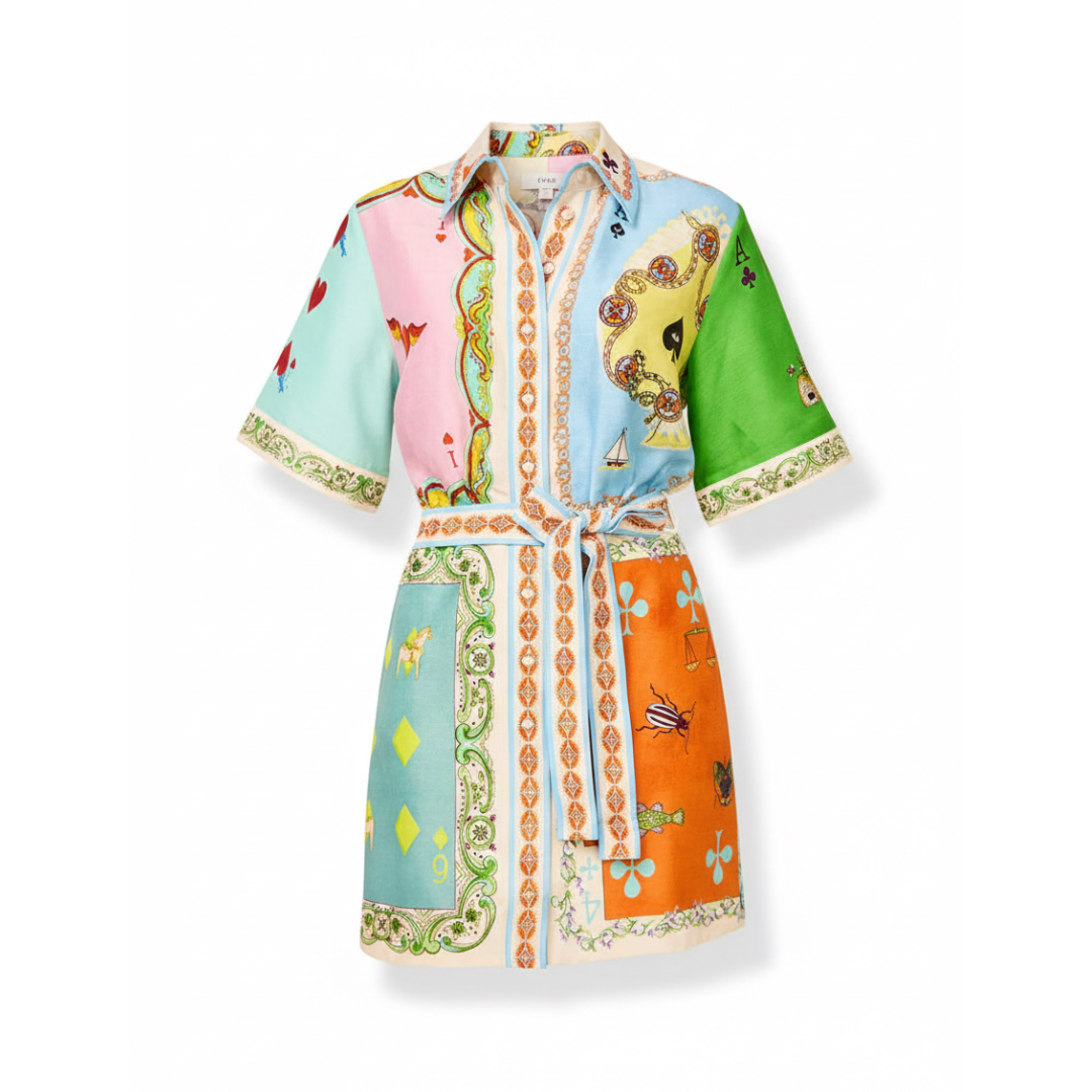 Women Colorblock Shirt Dress Artisio