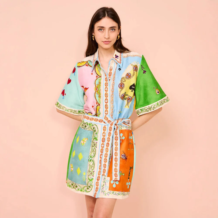 Women Colorblock Shirt Dress Artisio