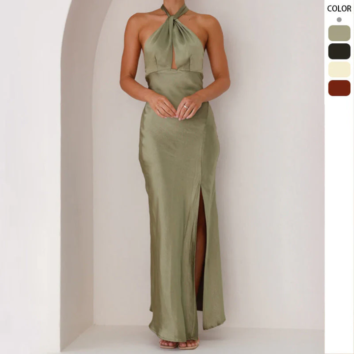 Women Halter Maxi Dress Artisio