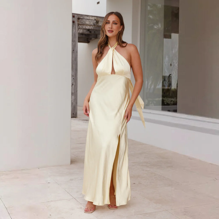 Women Halter Maxi Dress Artisio