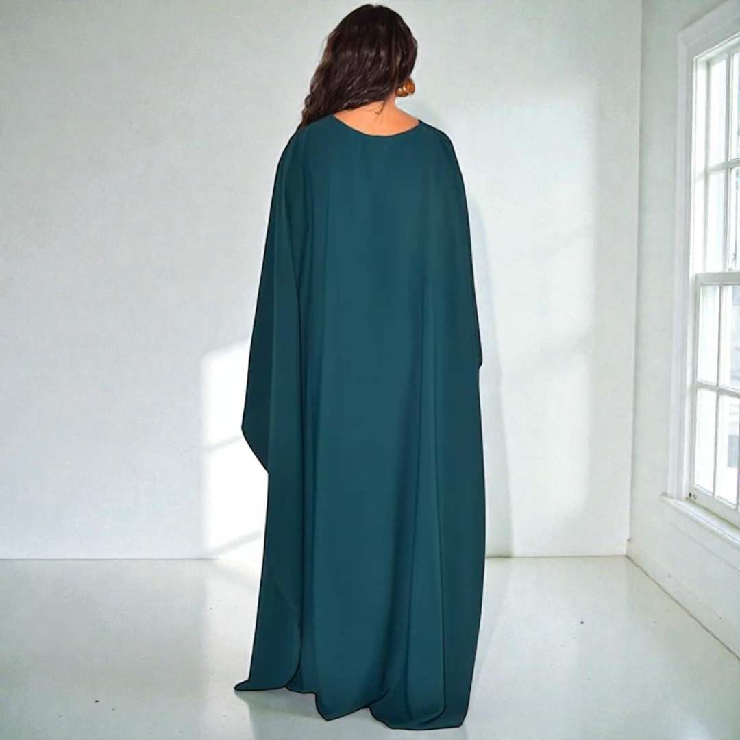 Women Modest Cape Maxi Dress Artisio
