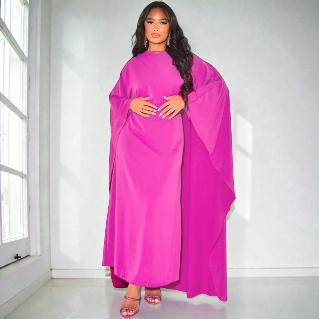 Women Modest Cape Maxi Dress Artisio