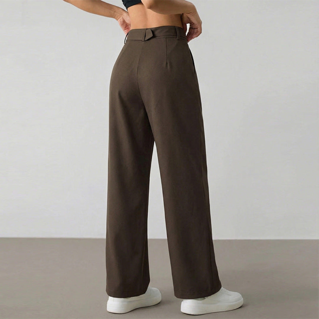 Women Belted Wide Leg Pants Artisio