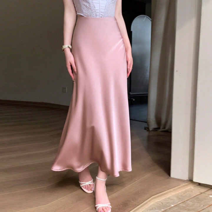Women Blush Silk Skirt Artisio