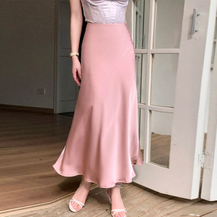 Women Blush Silk Skirt Artisio